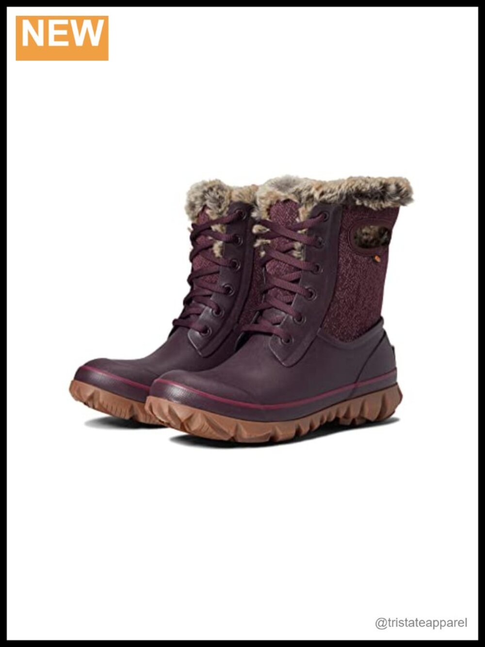Waterproof Snow Boots Faux Fur Lining Calf High Pull-On